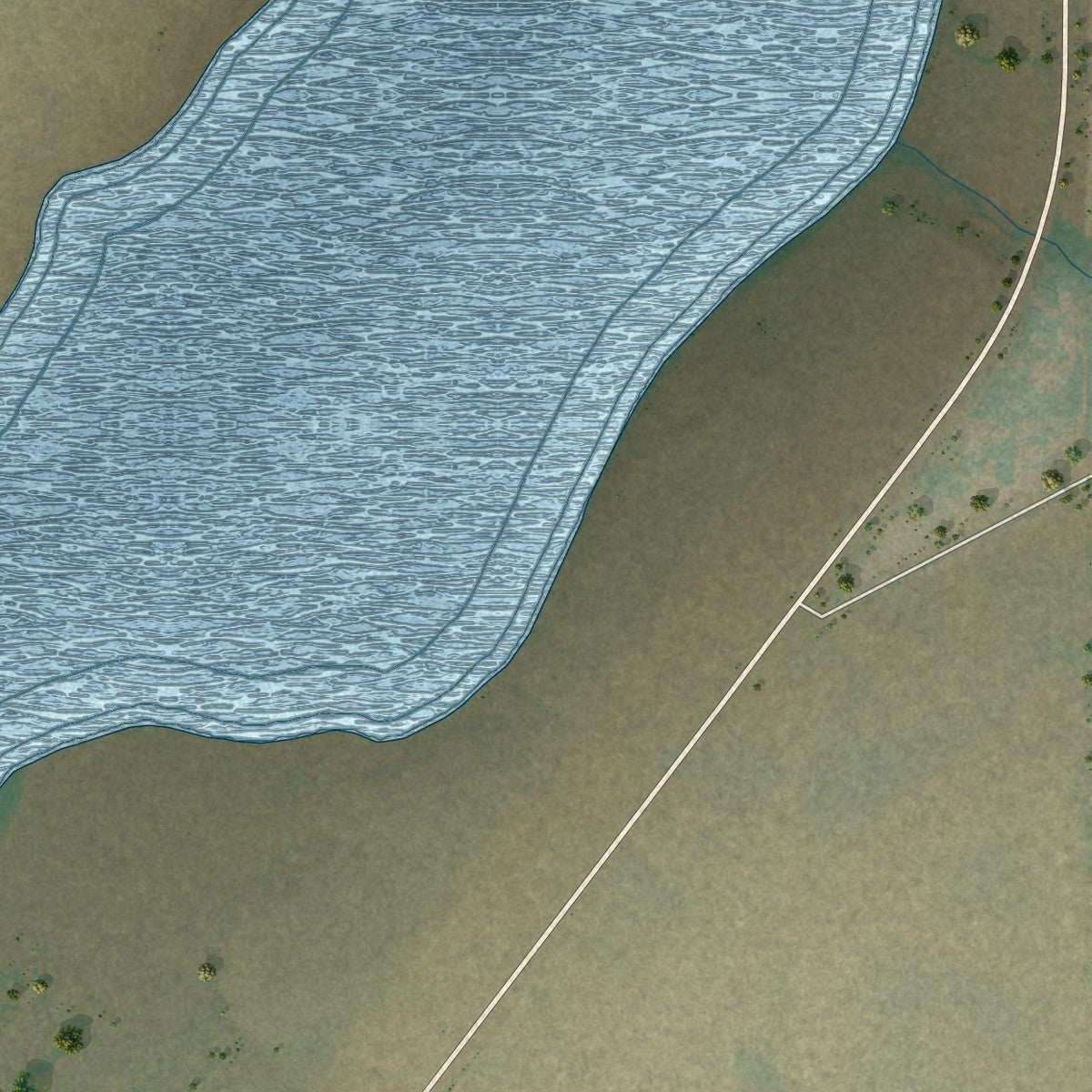 Close-up of the map of Herron, Montana print showing street and building detail