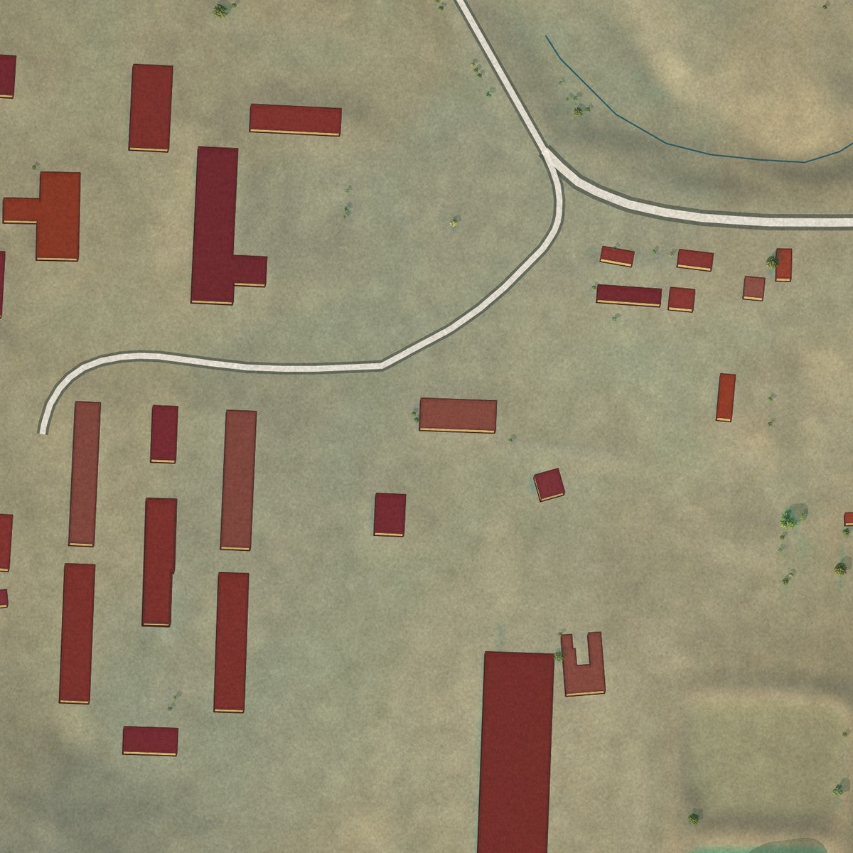 Close-up of the map of Hillside Colony, Montana print showing street and building detail