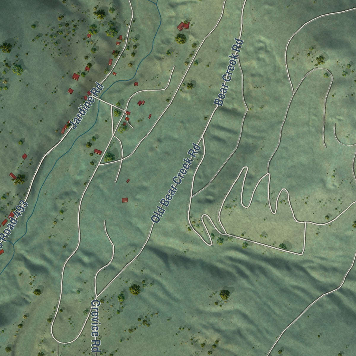 Close-up of the map of Jardine, Montana print showing street and building detail