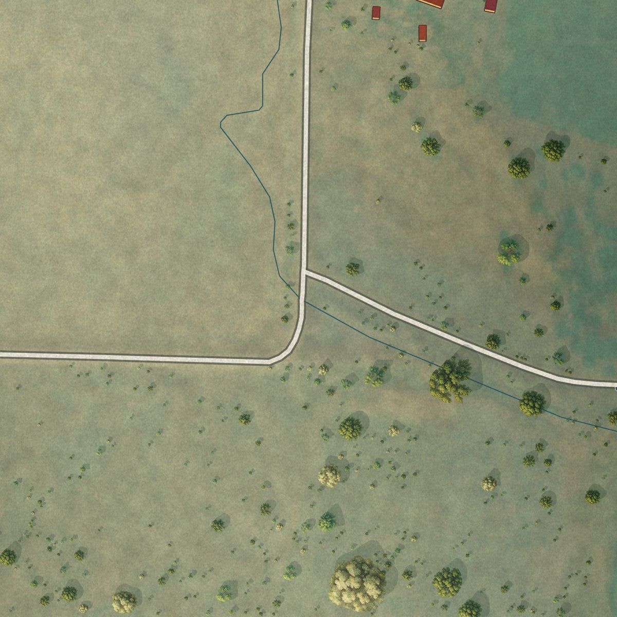 Close-up of the map of Jeffers, Montana print showing street and building detail