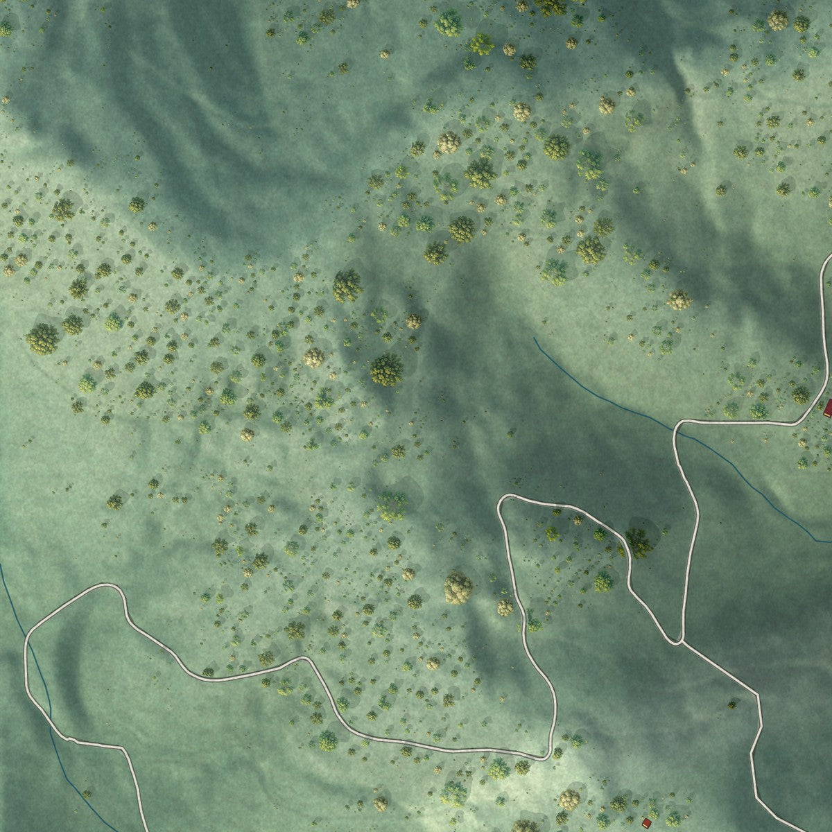 Close-up of the map of Kila, Montana print showing street and building detail