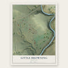 Little Browning, Montana map print, the full design