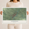 Map of Livingston, Montana, 12 x 18 inch unframed archival matte print