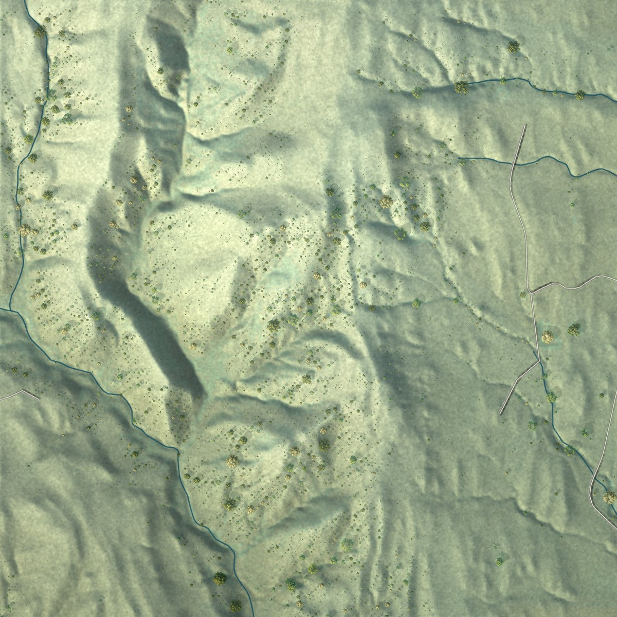Second close-up of the map of Livingston, Montana print showing more streets and buildings