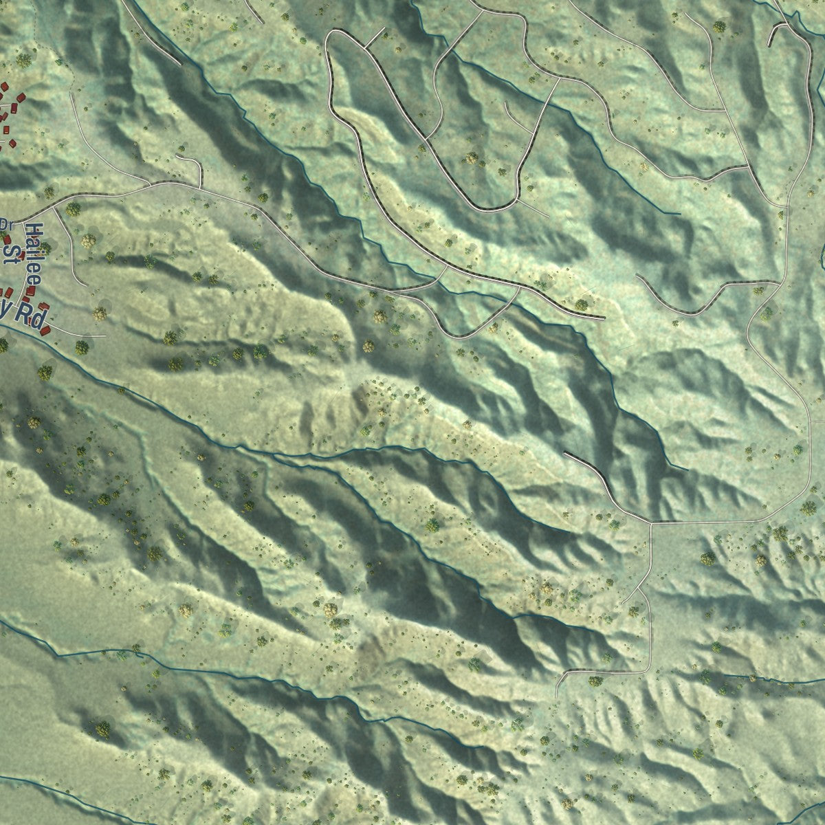 Close-up of the map of Lockwood, Montana print showing street and building detail