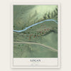 Logan, Montana map print, the full design