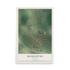 Map of Manhattan, Montana, 12 x 18 inch unframed archival matte print