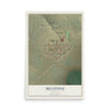 Map of Melstone, Montana, 12 x 18 inch unframed archival matte print