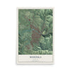 Map of Missoula, Montana, 12 x 18 inch unframed archival matte print