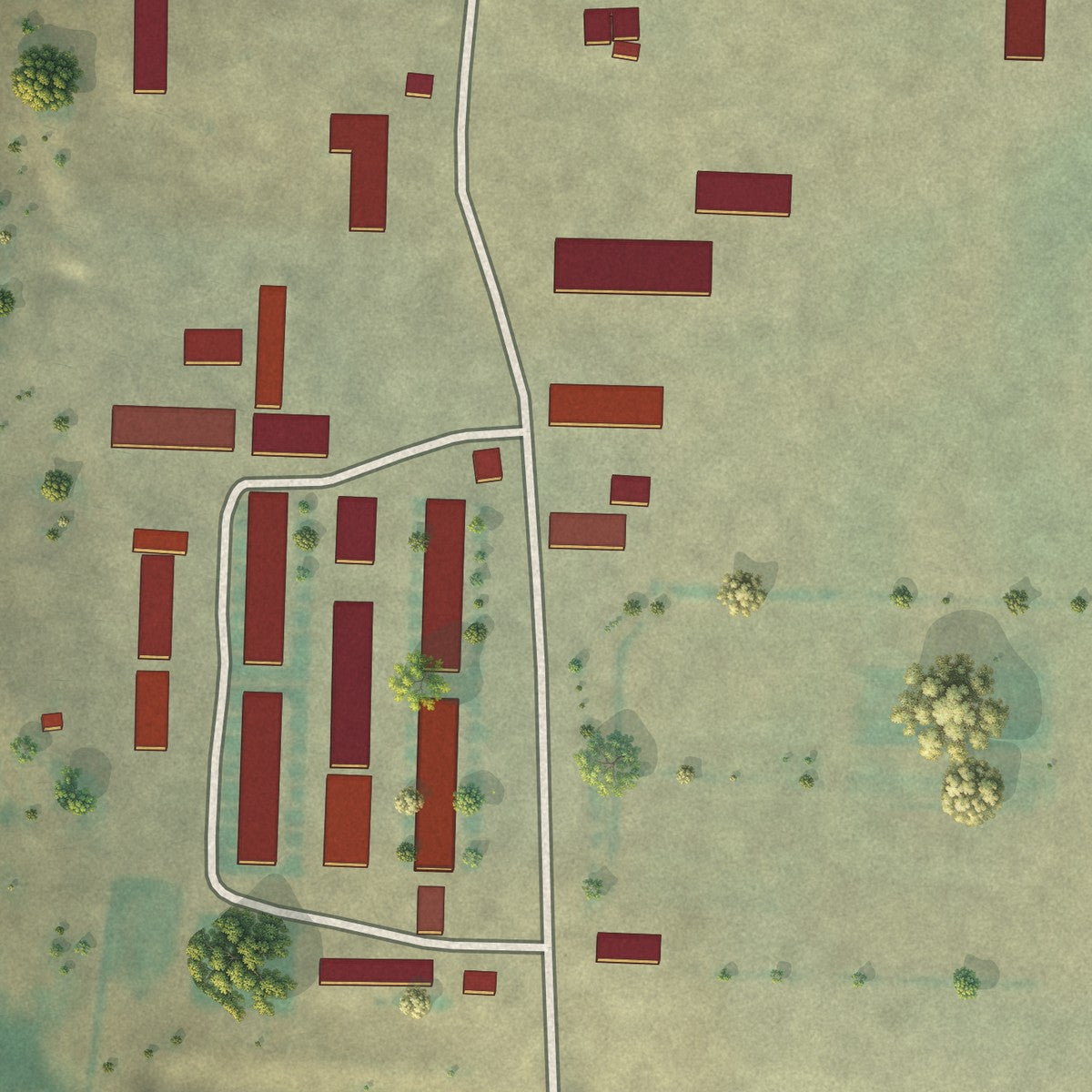 Close-up of the map of New Miami Colony, Montana print showing street and building detail