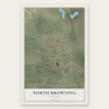 North Browning, Montana map print, the full design