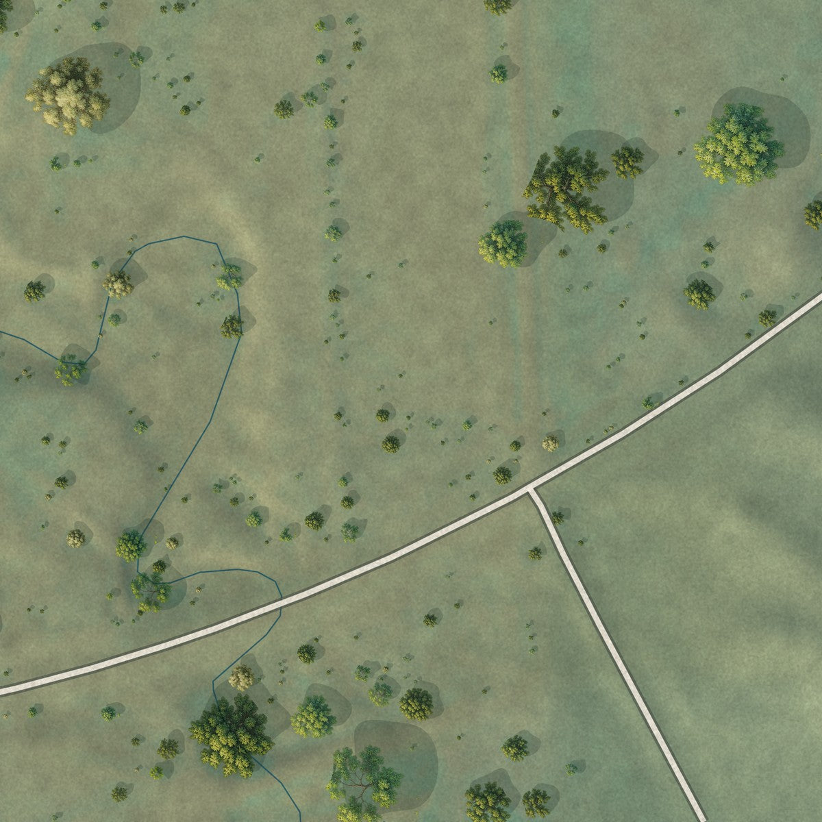 Close-up of the map of Prairie Elk Colony, Montana print showing street and building detail