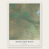 Rocky Boy West, Montana map print, the full design