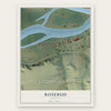 Rosebud, Montana map print, the full design