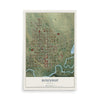 Map of Roundup, Montana, 12 x 18 inch unframed archival matte print