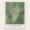Sage Creek Colony, Montana map print, the full design