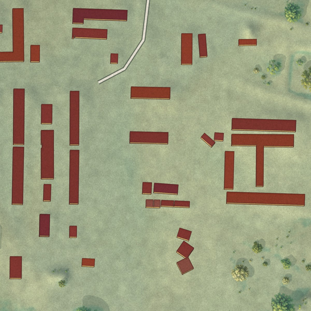 Close-up of the map of Sage Creek Colony, Montana print showing street and building detail