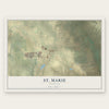 St. Marie, Montana map print, the full design
