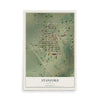 Map of Stanford, Montana, 12 x 18 inch unframed archival matte print