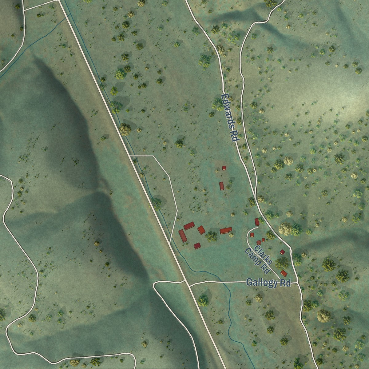 Close-up of the map of Sula, Montana print showing street and building detail