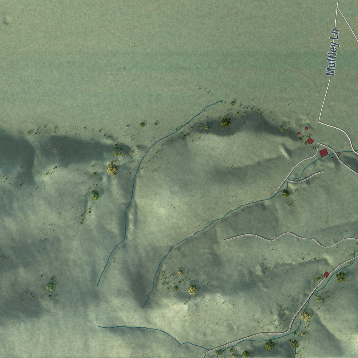 Close-up of the map of Winston, Montana print showing street and building detail