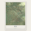 Wye, Montana map print, the full design