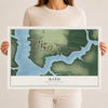 Map of Bath, North Carolina, 12 x 18 inch unframed archival matte print