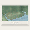 Broad Creek, North Carolina map print, the full design