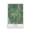Map of Butner, North Carolina, 12 x 18 inch unframed archival matte print