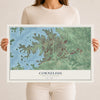 Map of Cornelius, North Carolina, 12 x 18 inch unframed archival matte print
