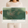 Map of Creswell, North Carolina, 12 x 18 inch unframed archival matte print