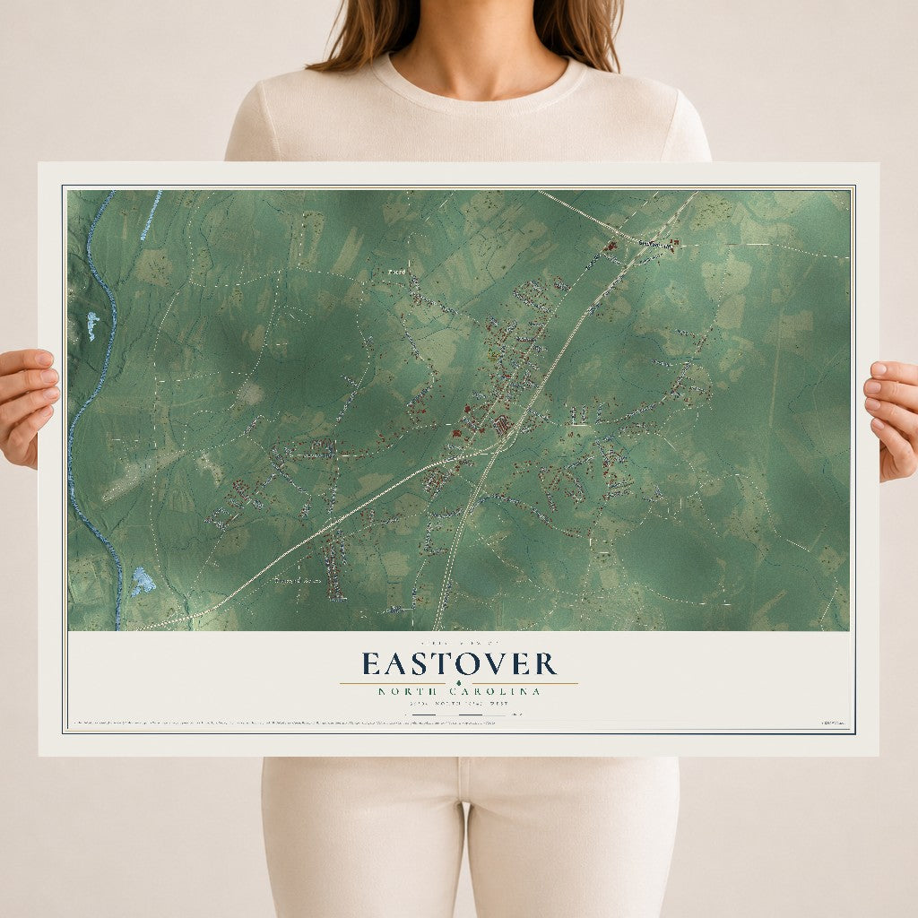 Map of Eastover, North Carolina, 18 x 24 inch unframed archival matte print