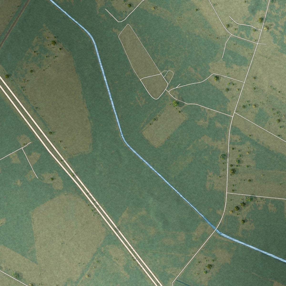 Close-up of the map of Elrod, North Carolina print showing street and building detail