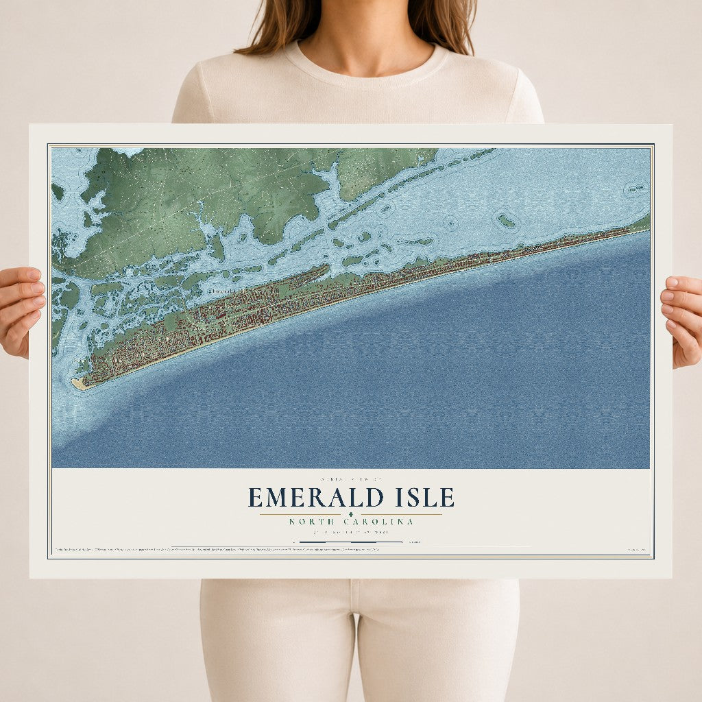 Map of Emerald Isle, North Carolina, 18 x 24 inch unframed archival matte print