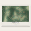 Evergreen, North Carolina map print, the full design