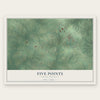 Five Points, North Carolina map print, the full design