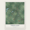 Forest Oaks, North Carolina map print, the full design
