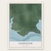 Gloucester, North Carolina map print, the full design