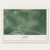 Gulf, North Carolina map print, the full design