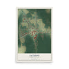 Map of Jackson, North Carolina, 12 x 18 inch unframed archival matte print