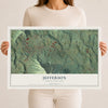 Map of Jefferson, North Carolina, 12 x 18 inch unframed archival matte print