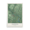 Map of Lillington, North Carolina, 12 x 18 inch unframed archival matte print