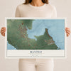 Map of Manteo, North Carolina, 12 x 18 inch unframed archival matte print