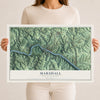 Map of Marshall, North Carolina, 12 x 18 inch unframed archival matte print