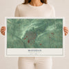 Map of Mayodan, North Carolina, 12 x 18 inch unframed archival matte print