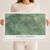 Map of Mineral Springs, North Carolina, 12 x 18 inch unframed archival matte print