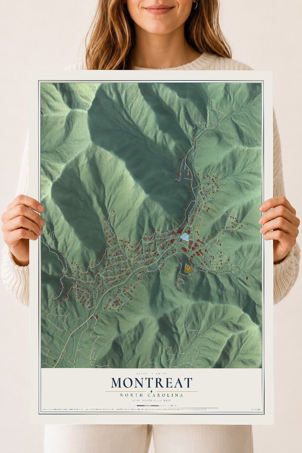 Map of Montreat, North Carolina, 18 x 24 inch unframed archival matte print