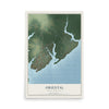 Map of Oriental, North Carolina, 12 x 18 inch unframed archival matte print