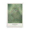 Map of Pinebluff, North Carolina, 12 x 18 inch unframed archival matte print