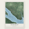 River Road, North Carolina map print, the full design